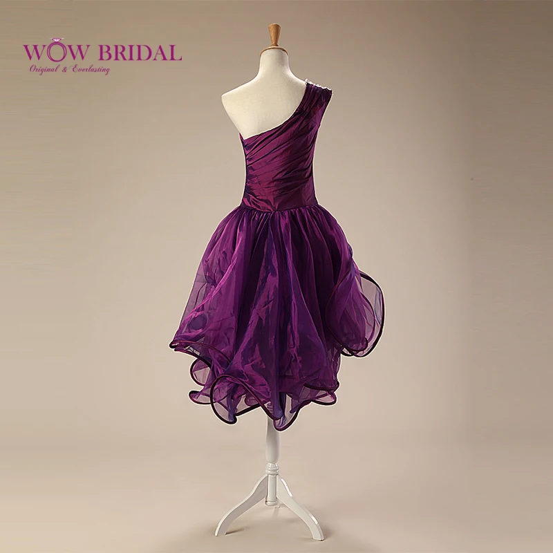 Wowbridal Purple Mother of the Bride Dresses One Shoulder Short Knee Length Evening Suit SH0022 | Свадьбы и торжества