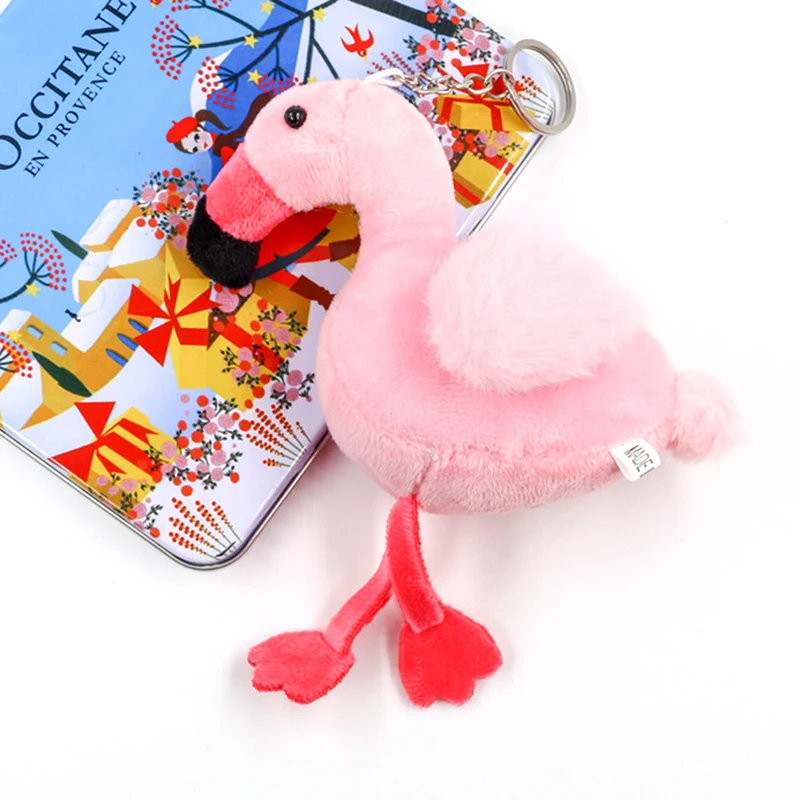 Pompom Fluffy Flamingo Keychain Woman Fur Bag Charms Keyrings Pom Car Pendant Key Ring Holder Jewelry Christmas Gift | Украшения и
