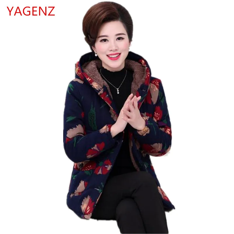 Large size Winter jacket Middle-aged women's clothing NEW Add wool Warm cotton-padded jacket Thickening Women winter coat K2902