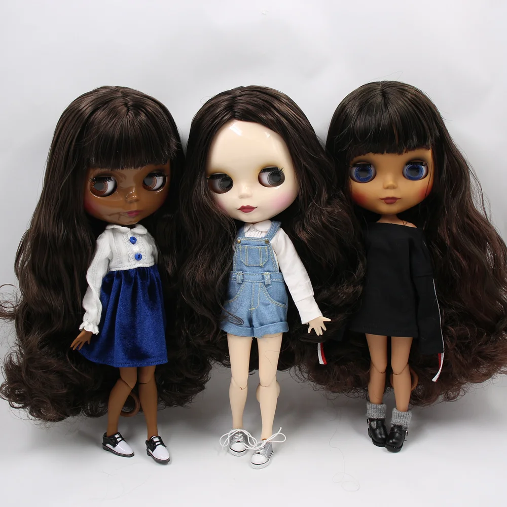 

ICY DBS Blyth Custom Doll No.BL950/0222 Brown mix Black hair 1/6 bjd ob24 anime