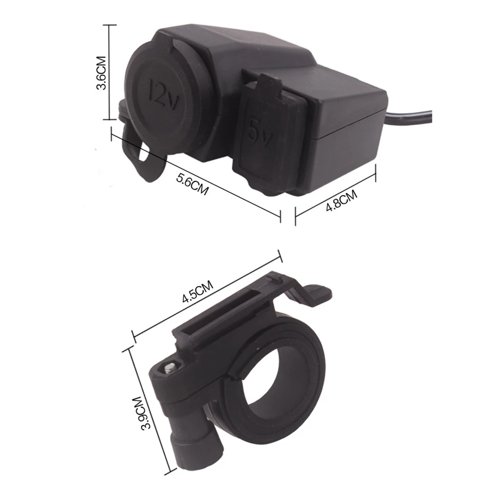 Водонепроницаемый автомобильный прикуриватель Power Socke 5V/12V Adaptateur 1.2A/2.1A Moto USB
