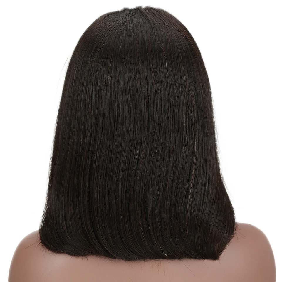 Гладкий бразильский Боб парики Remy прямые кружева передние человеческие волосы