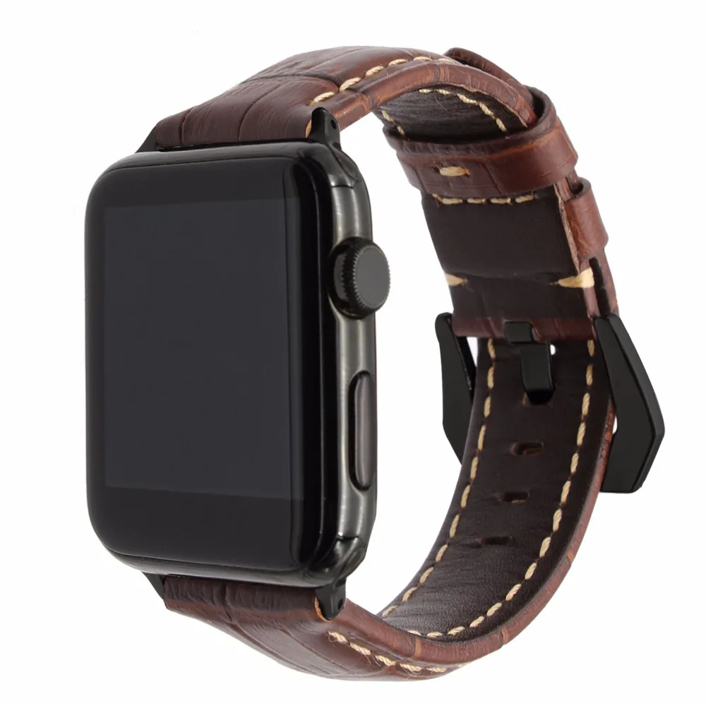 Ремешок итальянский из натуральной телячьей кожи для iWatch Apple Watch 38 мм 42 Series 1 2 3