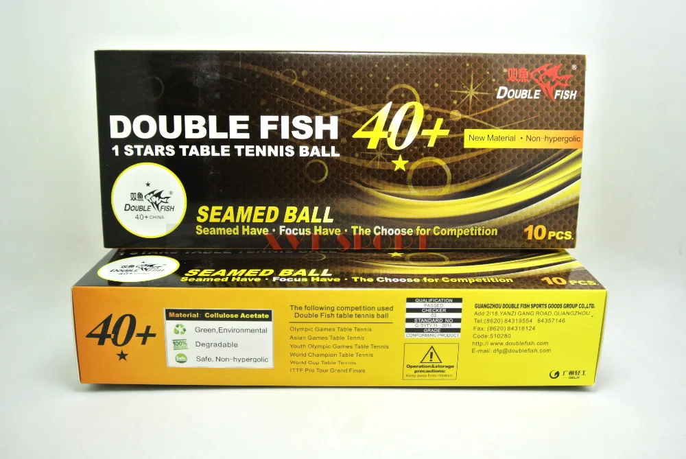 

Original DOUBLE FISH 1 Star 40+ New Material PP Ball Table Tennis ball / ping pong ball 2boxes/lot