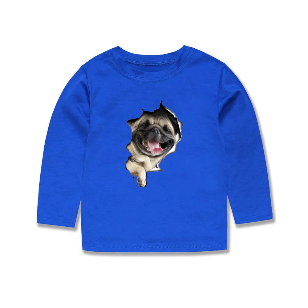 Детская Хлопковая футболка с длинными рукавами детская Забавные футболки и