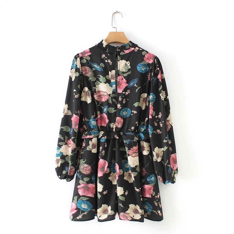 Women Long Sleeve Bohemian Jumpsuit 2019 New Lady Floral Printed Short Playsuit Evening Party Casual Black Jumpsuit&ampRomper | Женская