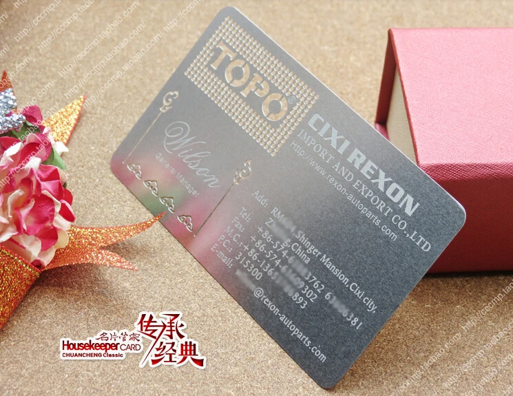 Metallic Color, metal business cards , 100pcs a lot  Deluxe Metal Business Card Vip Cards,Double-side   NO.3045
