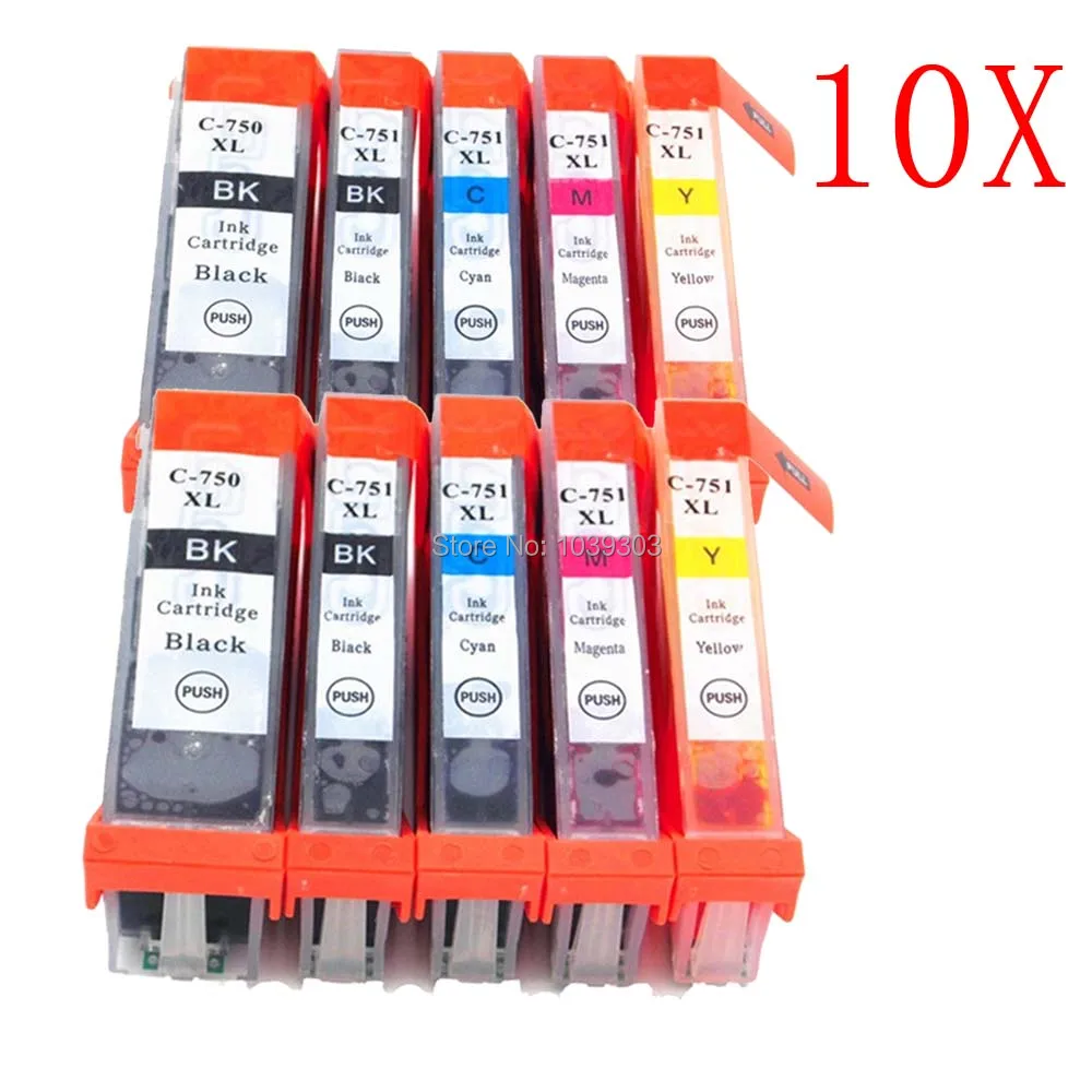 10 x PGI 750 CLI 751 PGI-750 CLI-751 Compatible for Canon IP7270 MG5470 MG5570 MG6470 MX727 MX927 IX6870 IX6770 ink Cartridge | Компьютеры