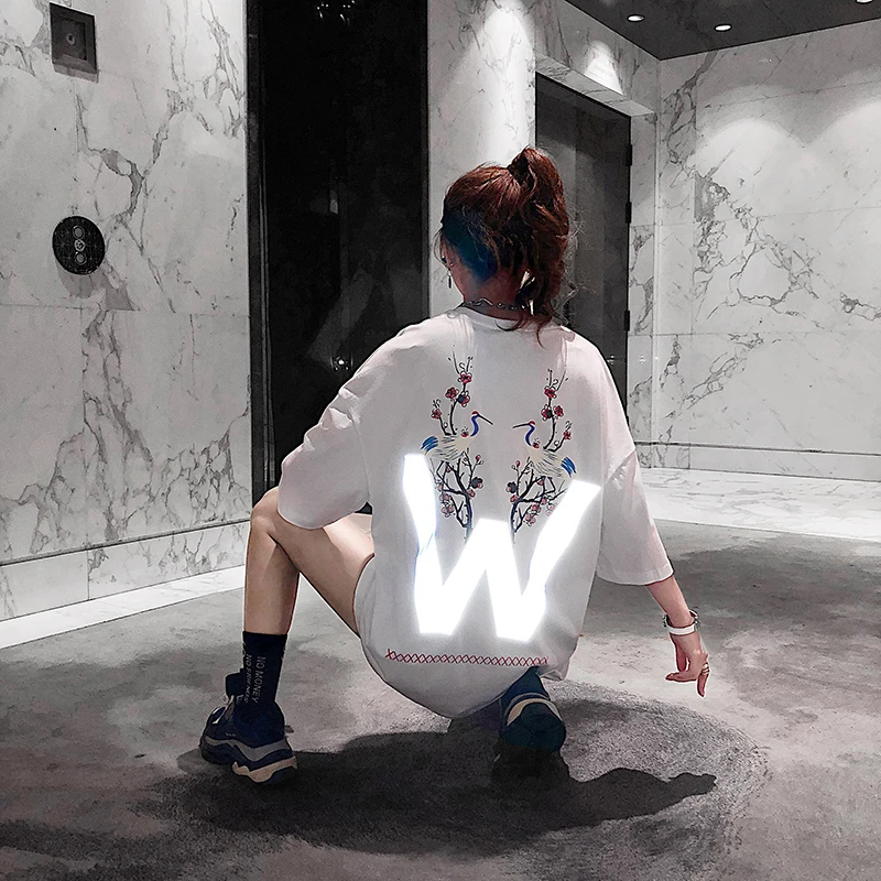 white Футболка для мужчин и женщин, высокое качество, Летний стиль 19ss 3M Reflection, футболка, топы, футболки с принтом W - Цвет: white