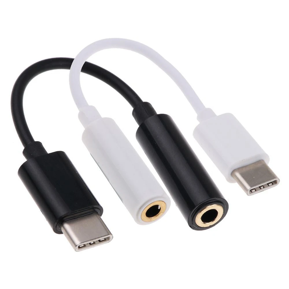 2019 новый черно белый кабель для наушников Type C до 3 5 мм USB аудио адаптер