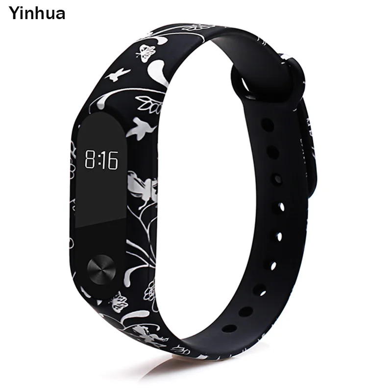 Yinhua BOORUI модный miband 2 ремешка correa pulseira силиконовый mi2 ремешок на запястье Замена для xiaomi miband 2 смарт-браслеты - Цвет: Yinhua