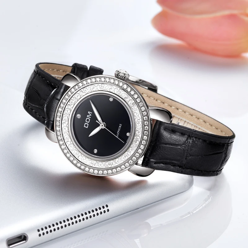 DOM модные женские часы-браслет лучший бренд класса люкс Женские кварцевые