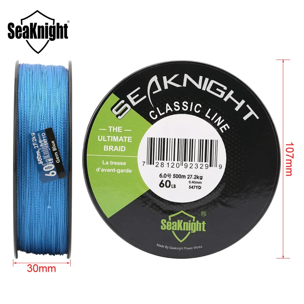SeaKnight новая классическая плетеная полиэтиленовая рыболовная леска 500 м 6 80 фунтов