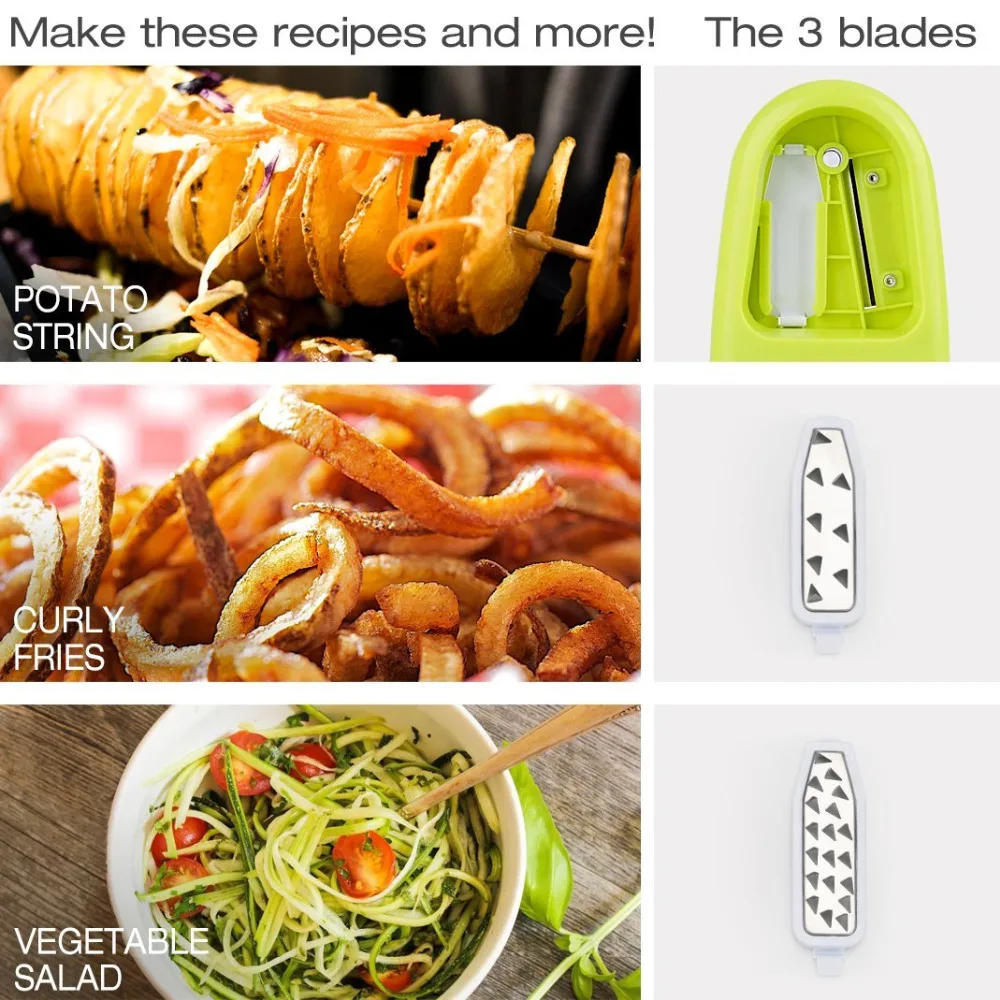 Складной 5 Blade Овощной Spiralizer Veggie паста и спагетти Спираль Тесак морковь цуккини