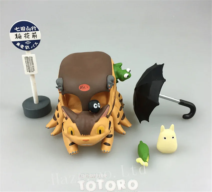 Студия Ghibli Мой сосед Тоторо Кот автобус фигурка из смолы|studio ghibli|resin figuremy neighbor totoro