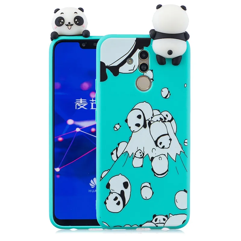 Силиконовый чехол для Huawei Mate 20 Lite 10 Pro 3D Медведь единорог панда чехлы телефонов duos