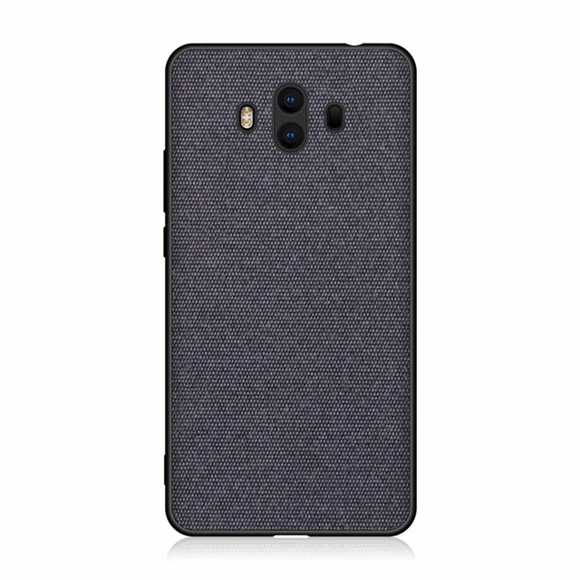 Blue Чехол на huawei mate 10, мягкий чехол из ТПУ с краями, холщовая задняя крышка, модный тканевый чехол для huawei mate 10 mate 10 Pro, чехол s, новинка - Цвет: Blue