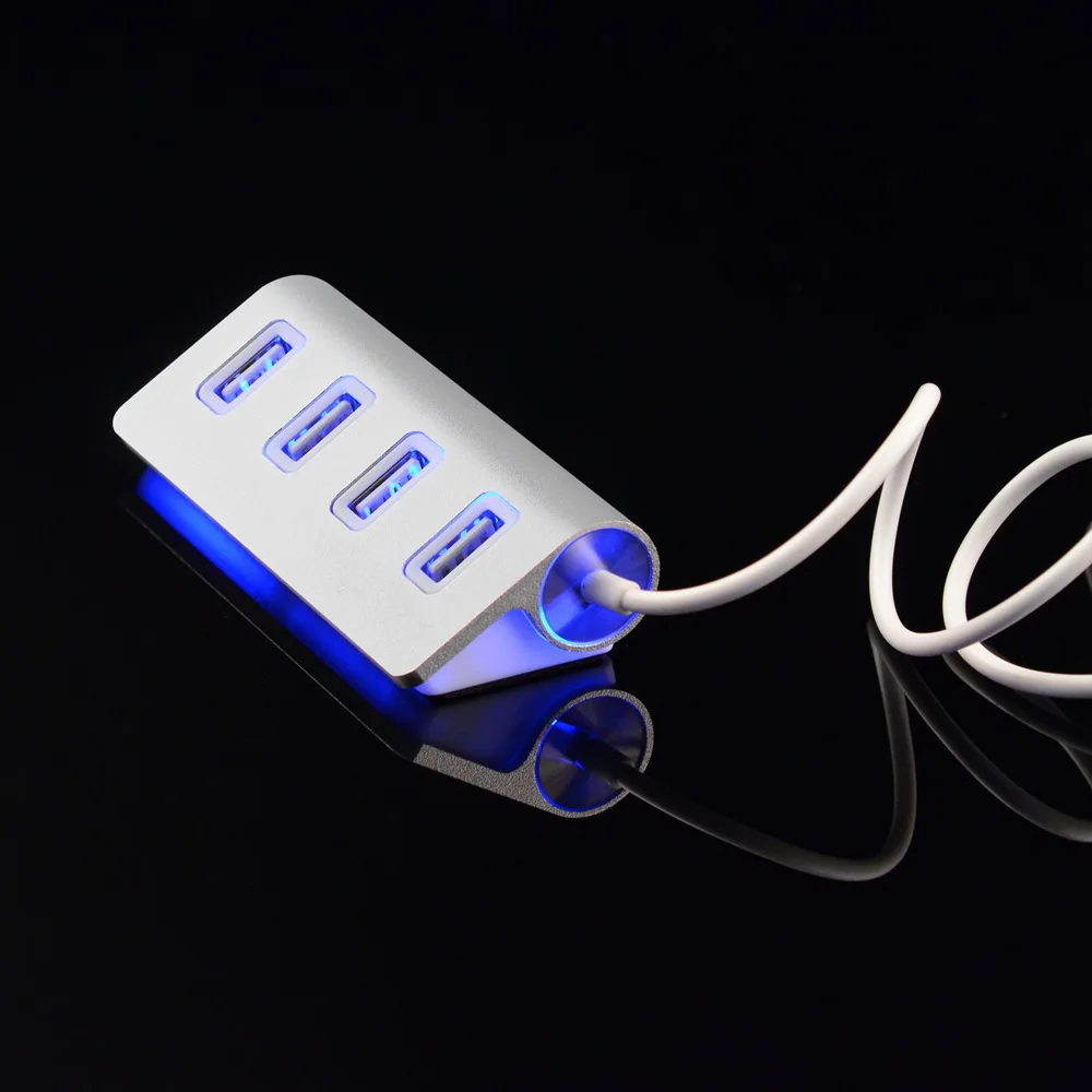 Новый высокоскоростной Мини 4 портовый светодиодный usb концентратор