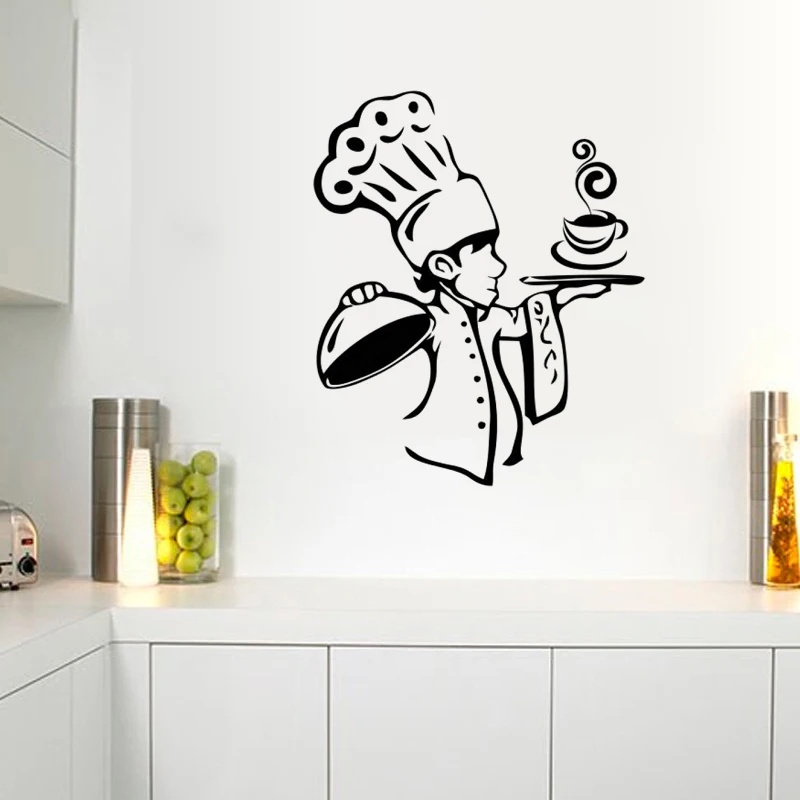 Настенная Наклейка KUCADA chef man для украшения кухни домашний декор роспись