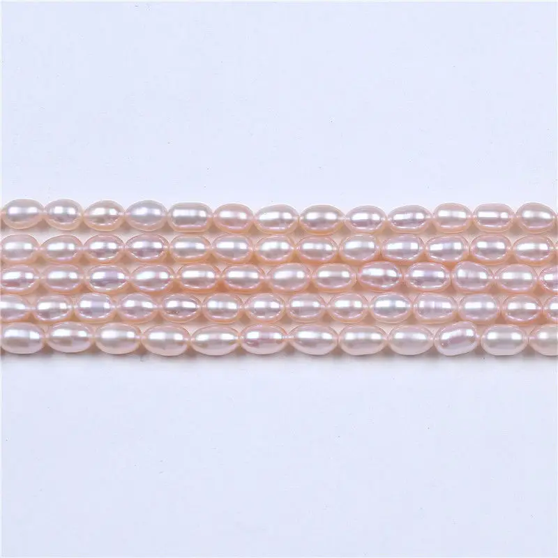 

AAA Wholesale 5-6mm Freshwater Natural purple Pink Rice Pearl Loose Beads 14'