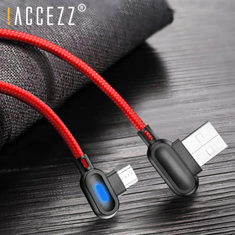 ! Кабель Micro USB ACCEZZ на Android для Samsung Xiaomi Redmi Note 5 4 Huawei HTC светодиодный провод 90