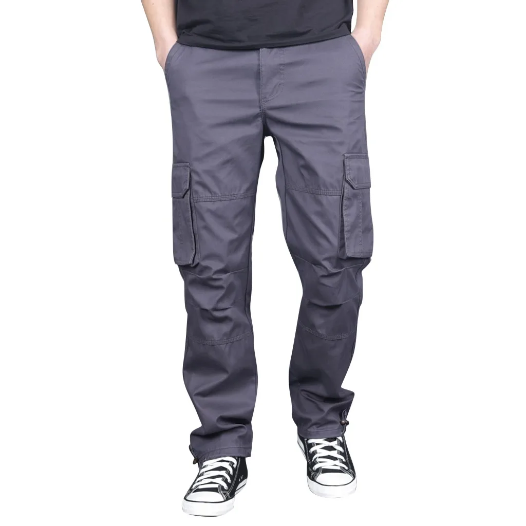 pantalones hombre Men's Summer Handsome Style Outdoor Multi-Pocket Overalls Straight Sports Pants спортивные штаны мужские