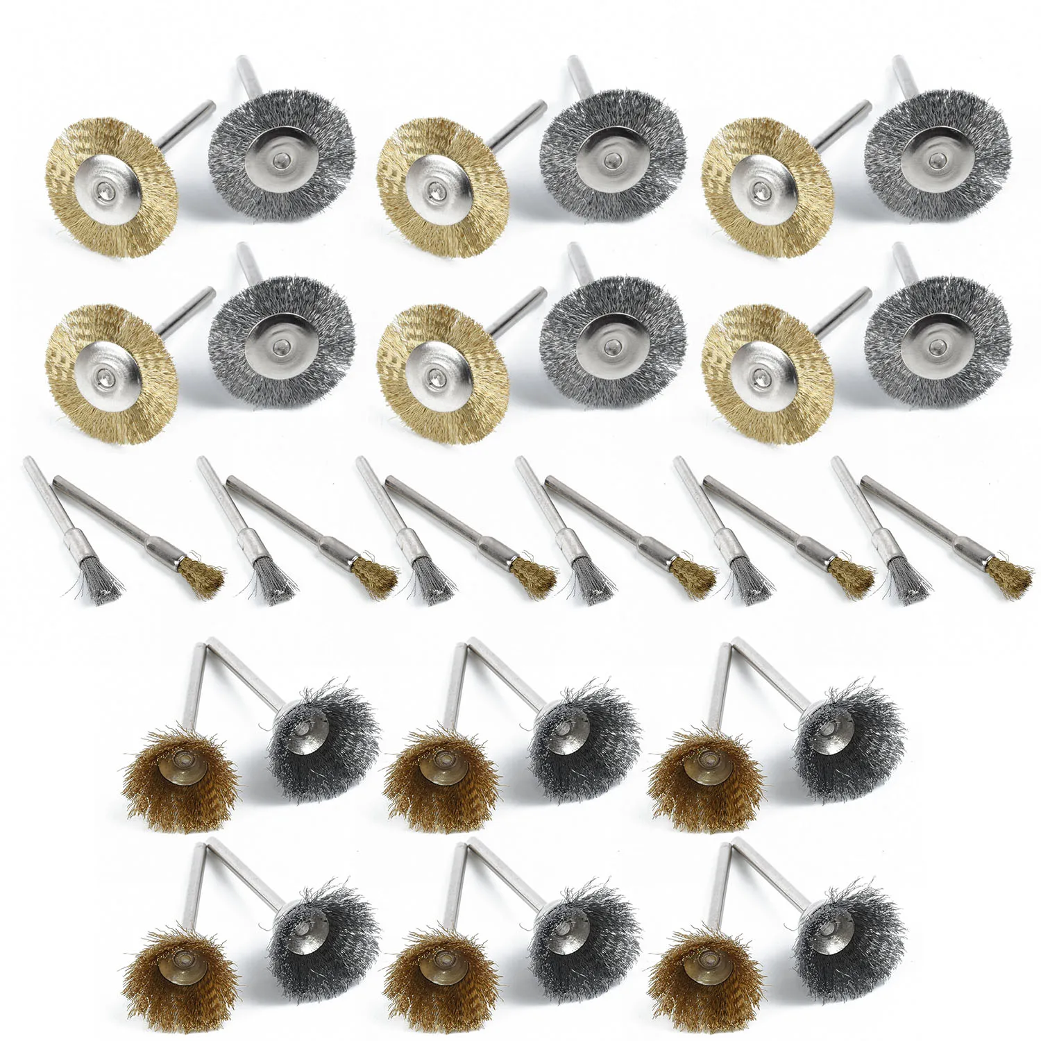36Pcs Brass Steel Wire Brush Polishing Wheels Full kit for Proxxon Dremel Rotary Tools | Инструменты