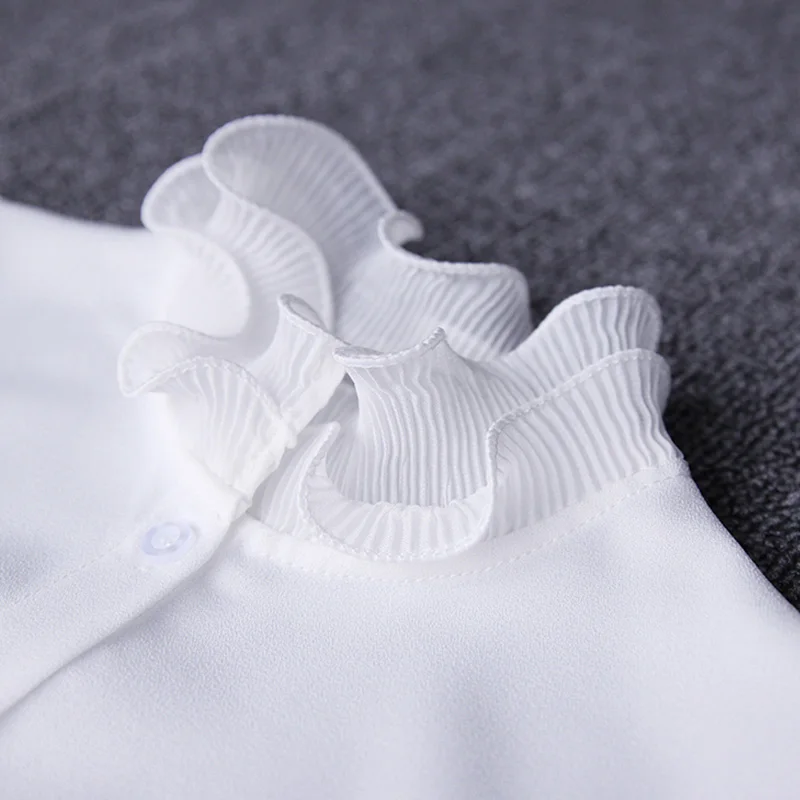 

Fold lace high collar shirt fake half-length shirt Lapel Fake False Collar Detachable decoration princess vintage shirt blouse