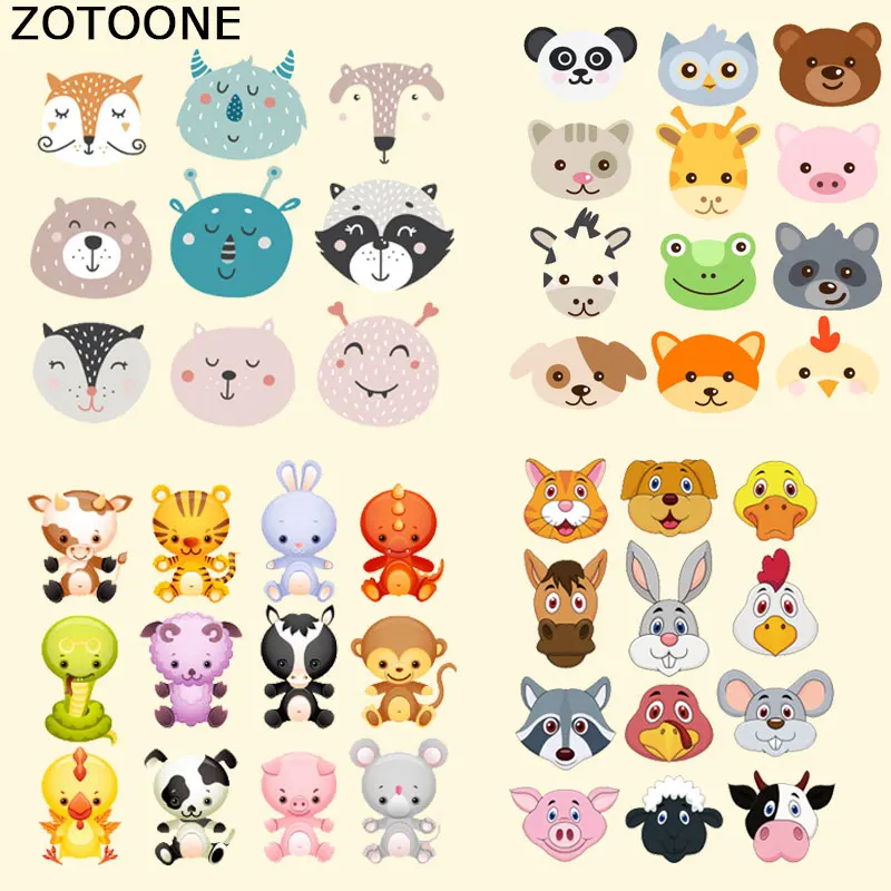 ZOTOONE Симпатичные нашивки с животными утюгом для одежды Детские футболки платья