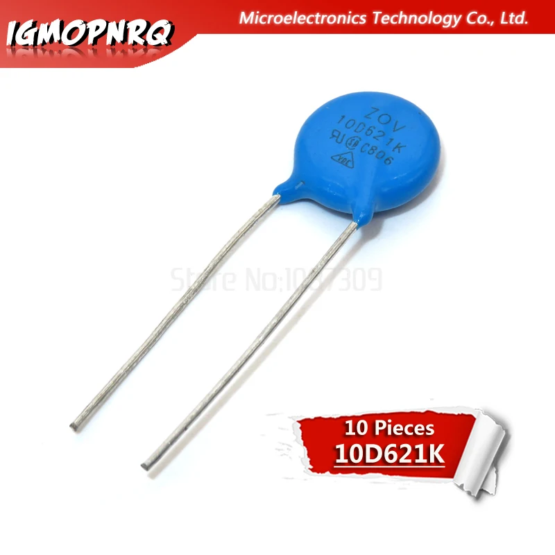 10 шт. Варистор 10D621K 620V пьезорезистор 10D621 | Электронные компоненты и