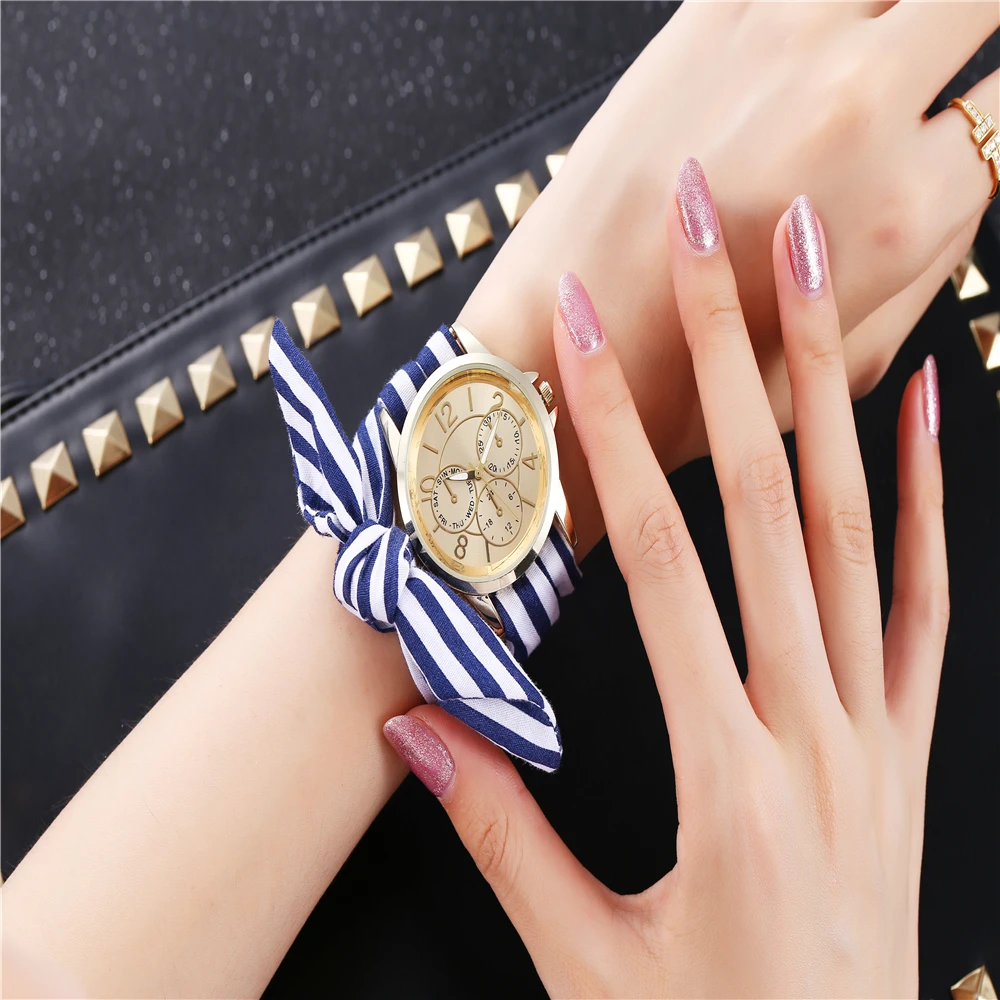 Casual Dresses Ladies Holiday Cotton Ribbon Watch Watches Women Fashion 2019 Wrist for | Наручные часы