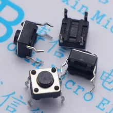 100pcs 6*6*5mm Light touch switch DIP4 ON/OFF Touch button Touch micro switch 6*6*5 keys button DIP 4pin free shipping