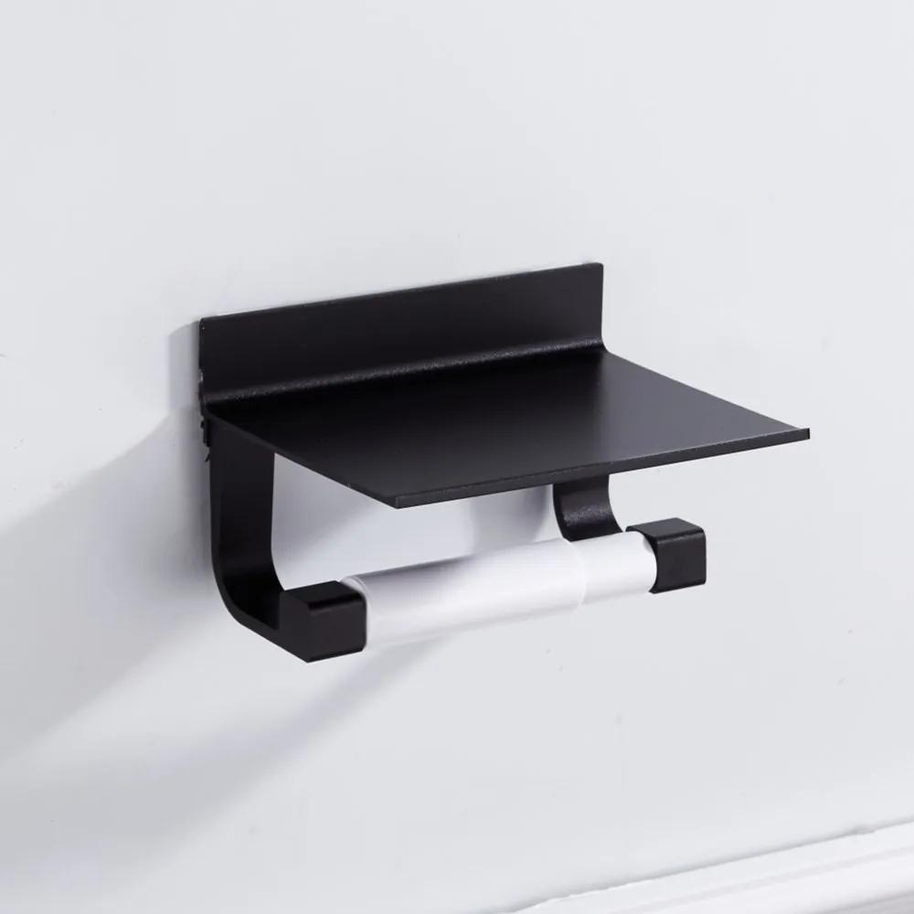

Paper Towel Holder Wall Mount Spice Rack and Phone Shelf Bathroom Tissue Roll Stand Stainless Steel Toilet Paper Holder