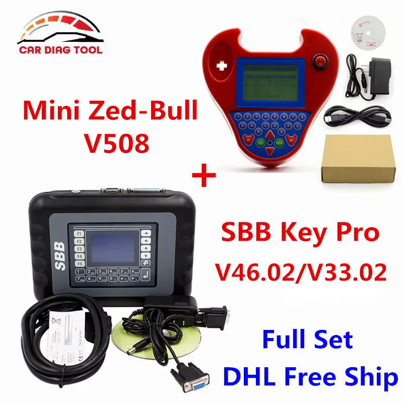 DHL бесплатно SBB V33.02 Ключевые программист V46.02 + Smart Mini Zed Bull V508 Zedbull Авто ключ