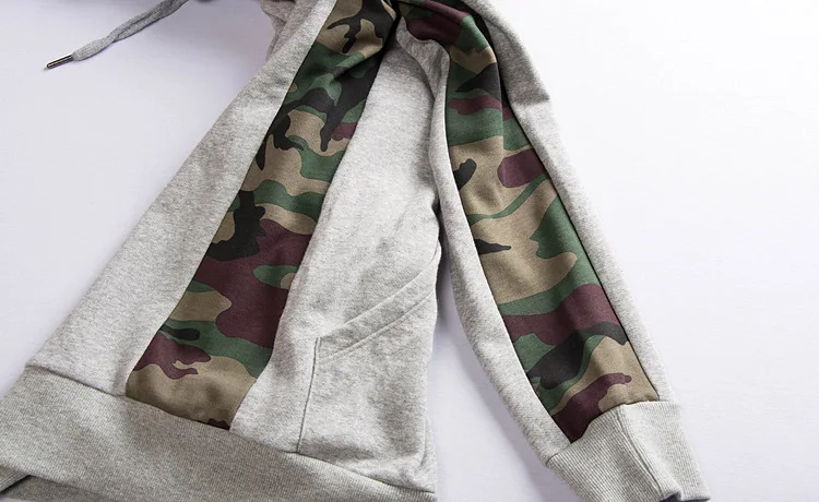 Uwback 2017 Новая Мода Мужская Толстовка Толстовки Мужчины Хип-Хоп Камуфляж Футболка