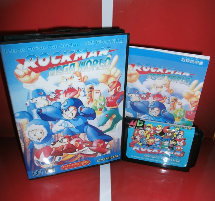 RockMan Mega World японская Обложка с коробкой и руководством для Sega Megadrive Genesis