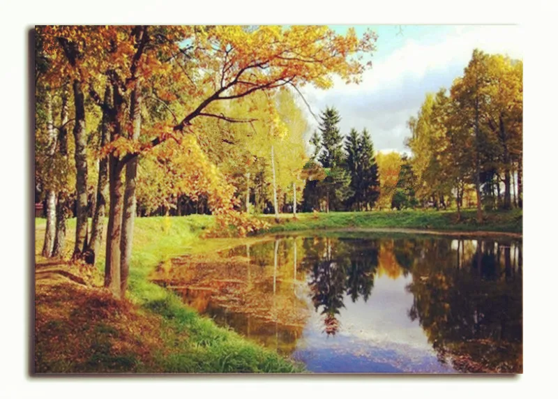 Full Round/square Diamond Embroidery Landscapes Trees DIY 3d Daimond Painting Nature Mosaic Lake Beaded | Дом и сад