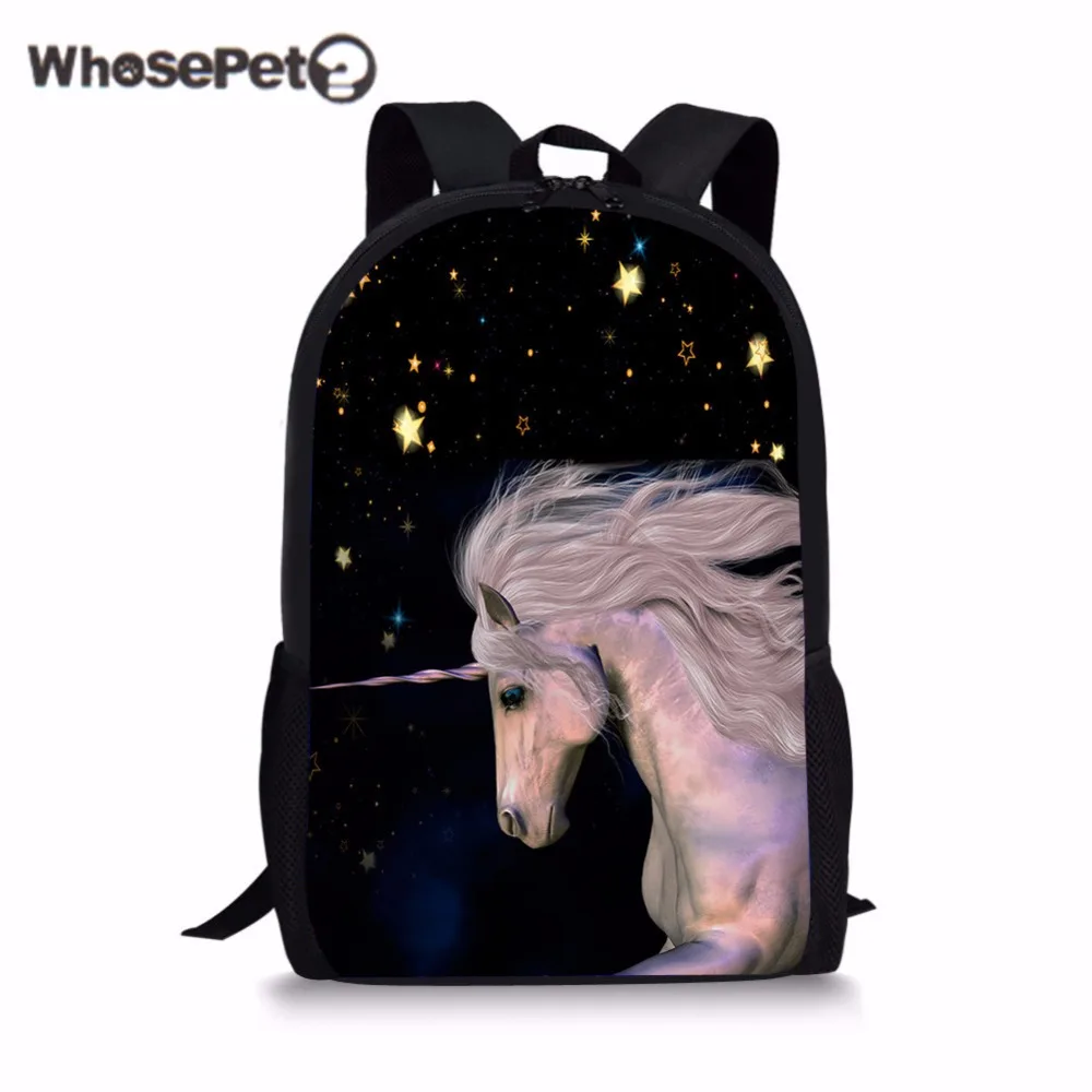 WHOSEPET ранец с единорогом в стиле панк Книга сумка Лидер продаж Модные классные