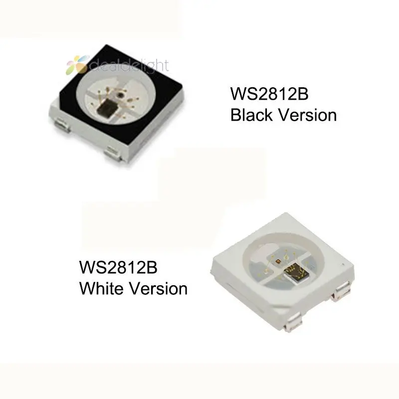 10 ~ 1000 шт. WS2812B 4 контакта 5050 SMD черная/белая версия WS2812 индивидуально Адресуемая