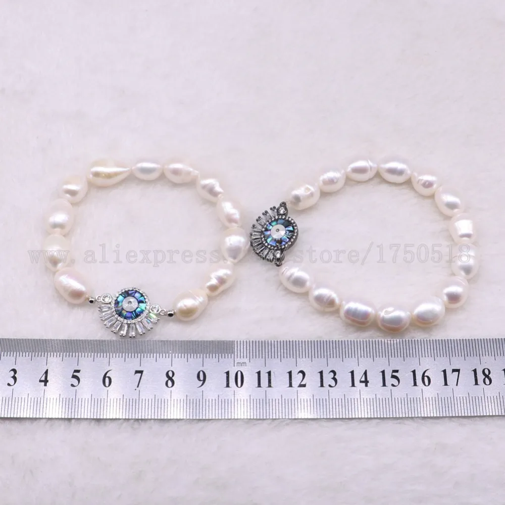 

5 pcs Natural pearl bracelets eye shape bracelets handcrafted pearl bracelets high quality stone for women 2998