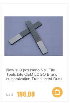 100 шт Nano пилочки для ногтей OEM логотип фирменные настройки и прозрачный долговременный Кристальный стеклянный Уход за ногтями Nano пилка для ногтей