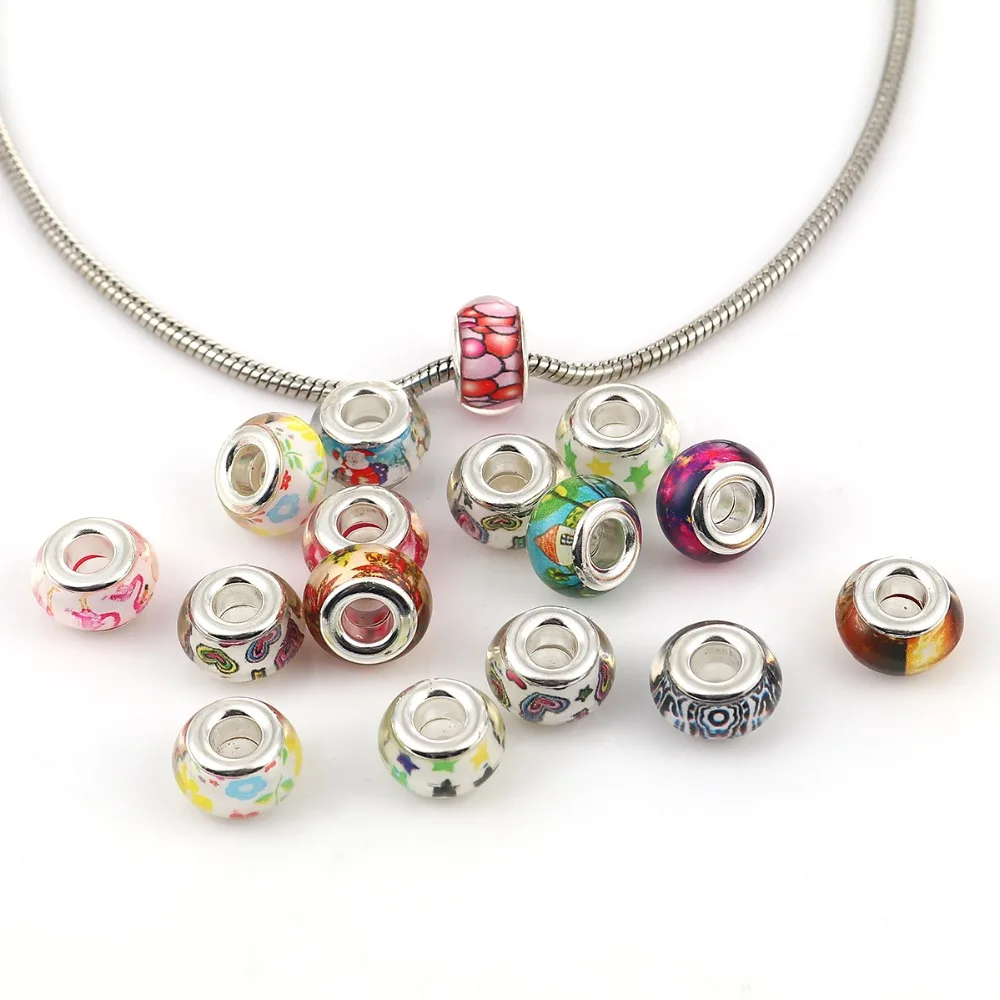 DoreenBeads круглые шармы из смолы в европейском стиле с большим отверстием