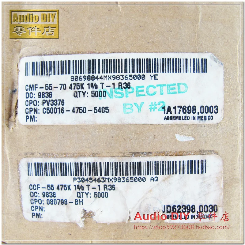 Аксессуары 30 шт./50 шт. VISHAY DALE CCF55 серия 475K/0 25 Вт-0 5 Вт 1% Осевая металлическая пленка