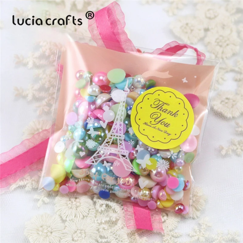 Lucia crafts 4 8 мм Разноцветные полукруглые Пришивные АВ жемчуг стразы DIY Аксессуары 20