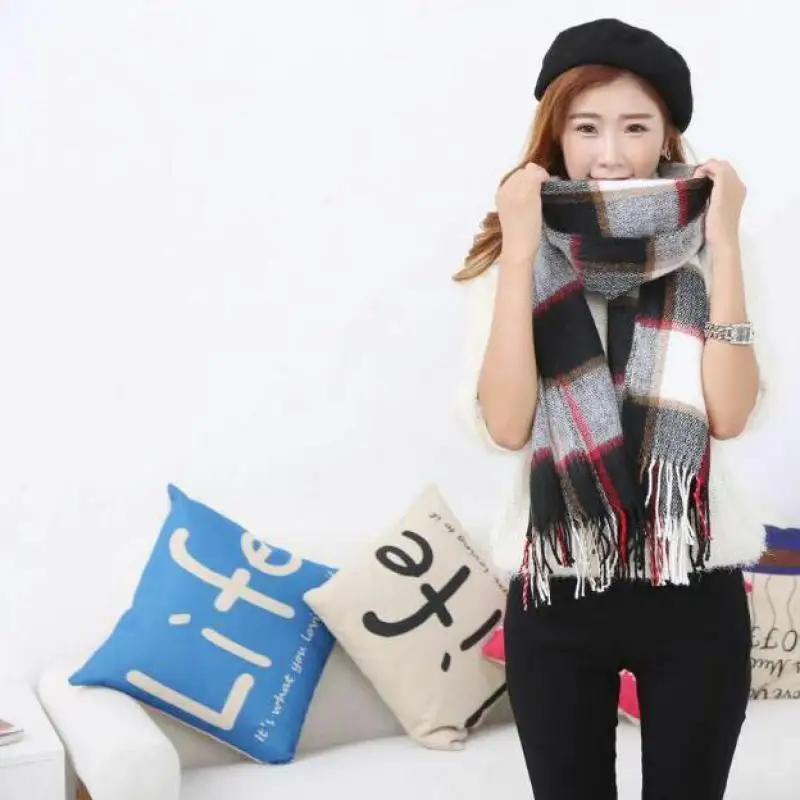 Новая модная коллекция 2015 года мужской кашемировый шарф Для женщин пледом