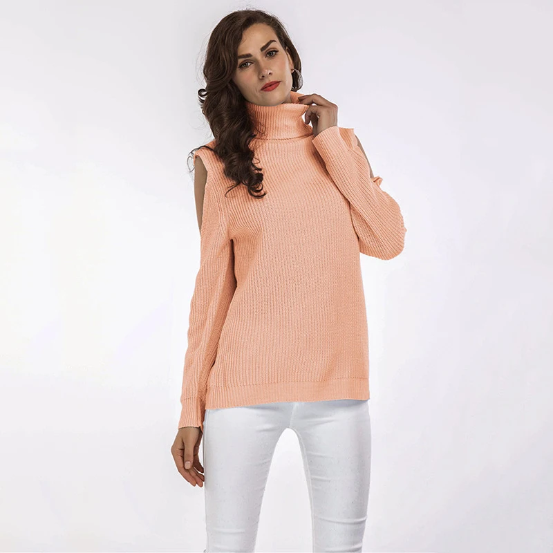 FANTASYONE Turtleneck Knitted Pullover Sweater Women Hollow Out Soft Jumper pull femme Autumn Winter 2017 Warm Knitting | Женская одежда