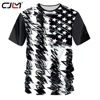cjlm new brand tshirt men o neck 3d print stripe graffiti usa flag white oversized t shirt summer tops unisex tee shirts 7xl