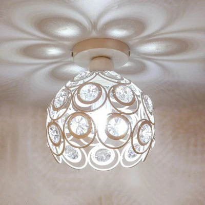 White ceiling lamp Черно-белый Современный хрустальный потолочный светильник для гостиной, столовой, кафе, декоративный светильник, светодиодный потолочный светильник E27 - Цвет корпуса: White ceiling lamp