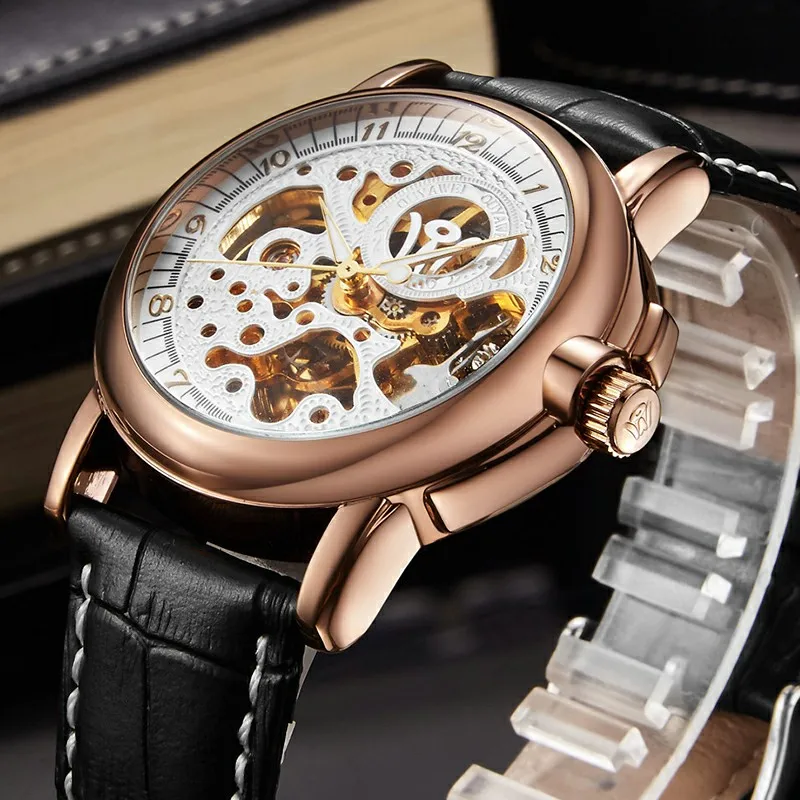 Роскошные золотые автоматические механические часы reloj hombre 2018 водонепроницаемые