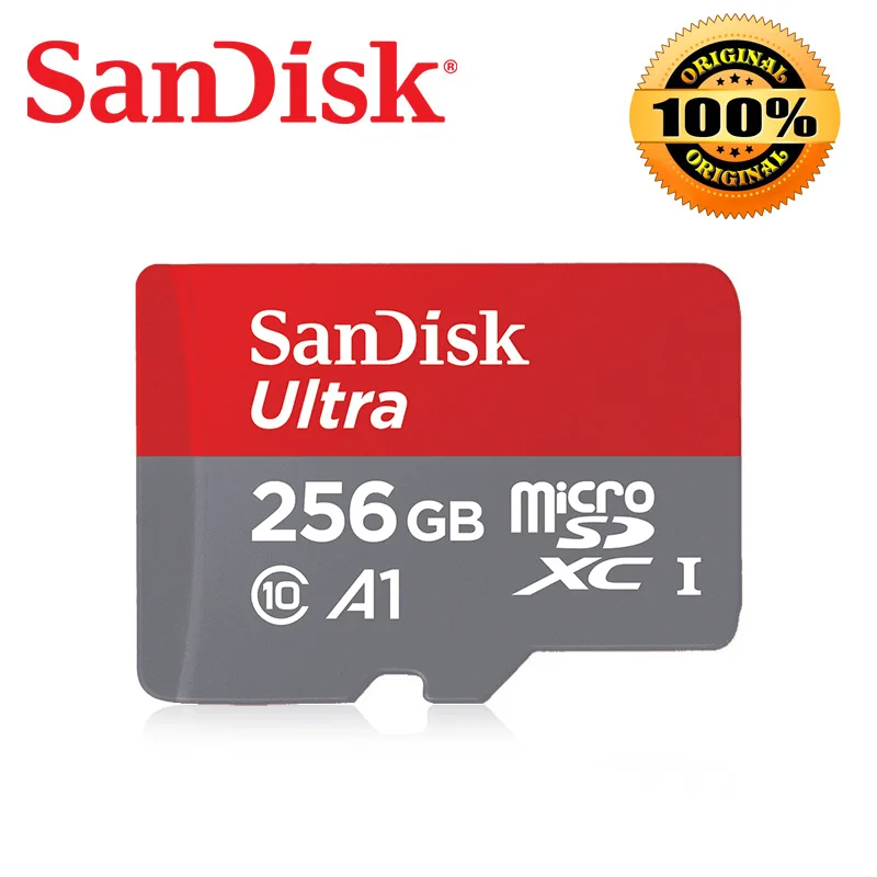 256GB Двойной Флеш-накопитель SanDisk карты памяти 256 ГБ оперативной памяти, 32 Гб встроенной памяти, 64G 128 ГБ 16 г 400 100 МБ/с. UHS-I TF карты Micro SD Class10 ультра SDHC/SDXC карты флэш-памяти - Емкость: 256GB